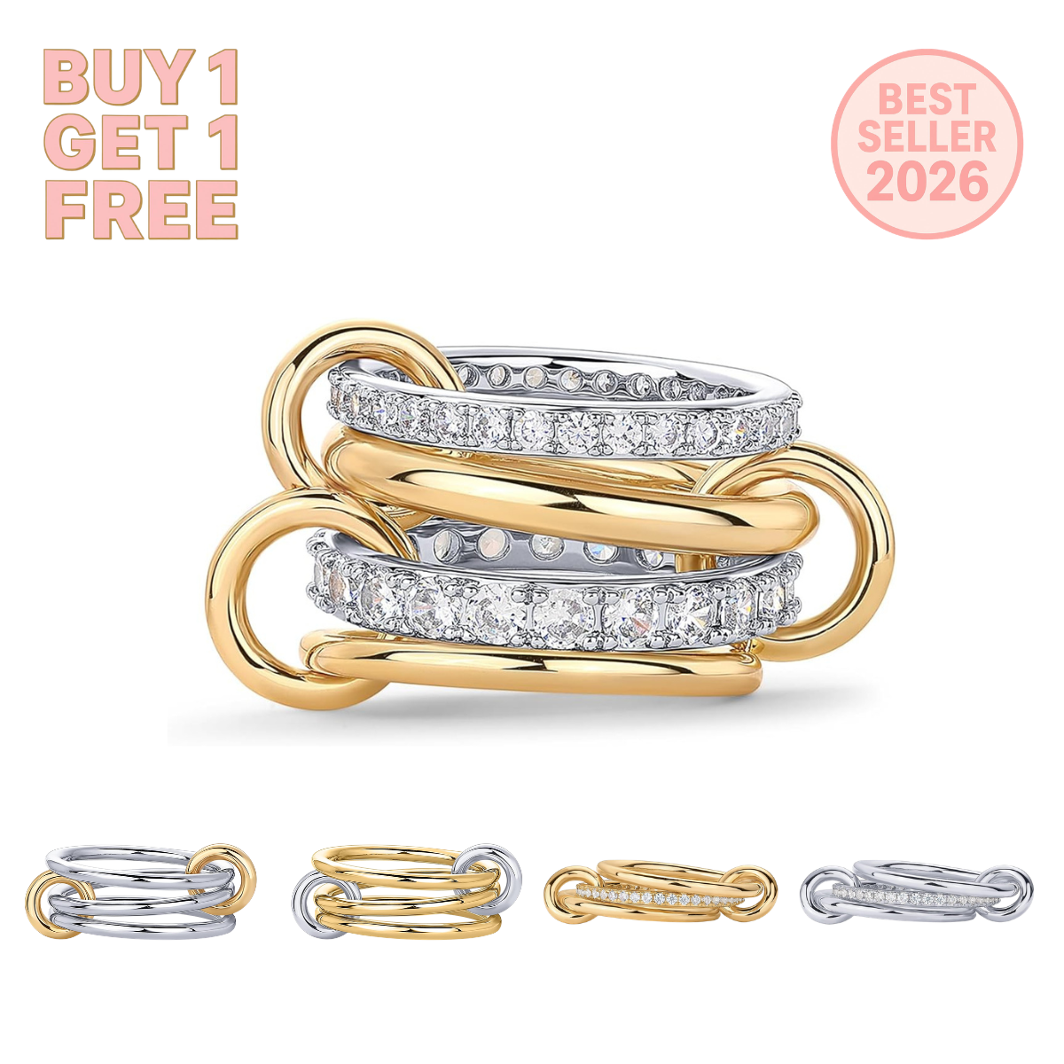 Pavoi Stacked Ring (14k Gold-Plated)