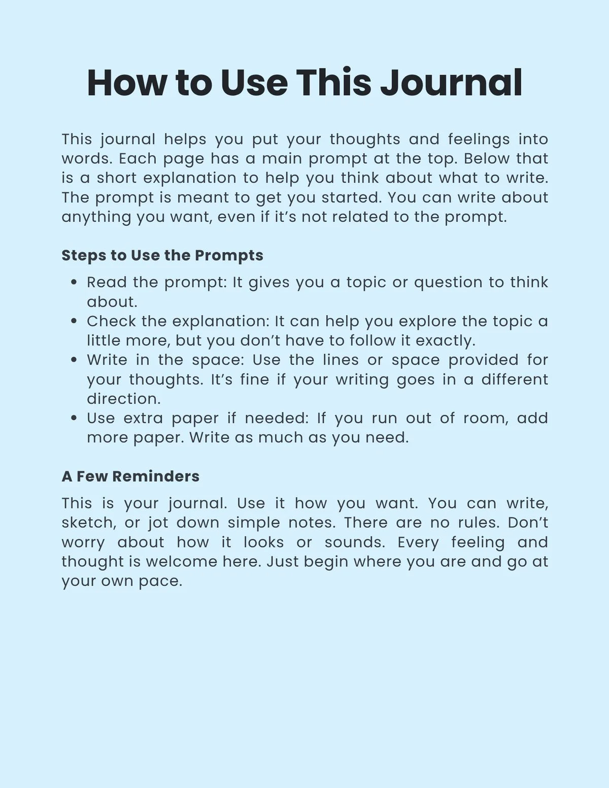 30 Journal Prompts