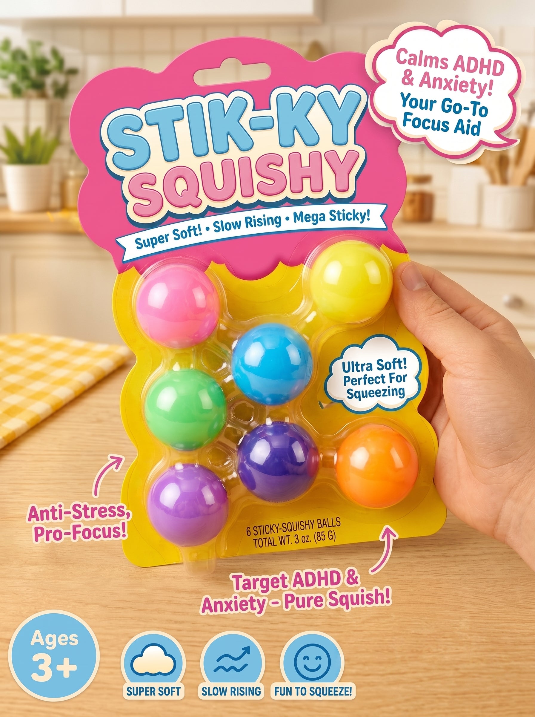 Anti-Stress Squishy Balls (Pack of 6) VIP