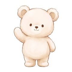 Zerya teddy bear waving hello